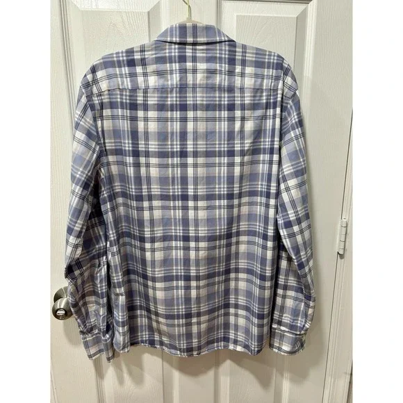 UNTUCKit Dureza WF Men's XL Blue Gray White Plaid Long Sleeve Button Shirt - Picture 2 of 6